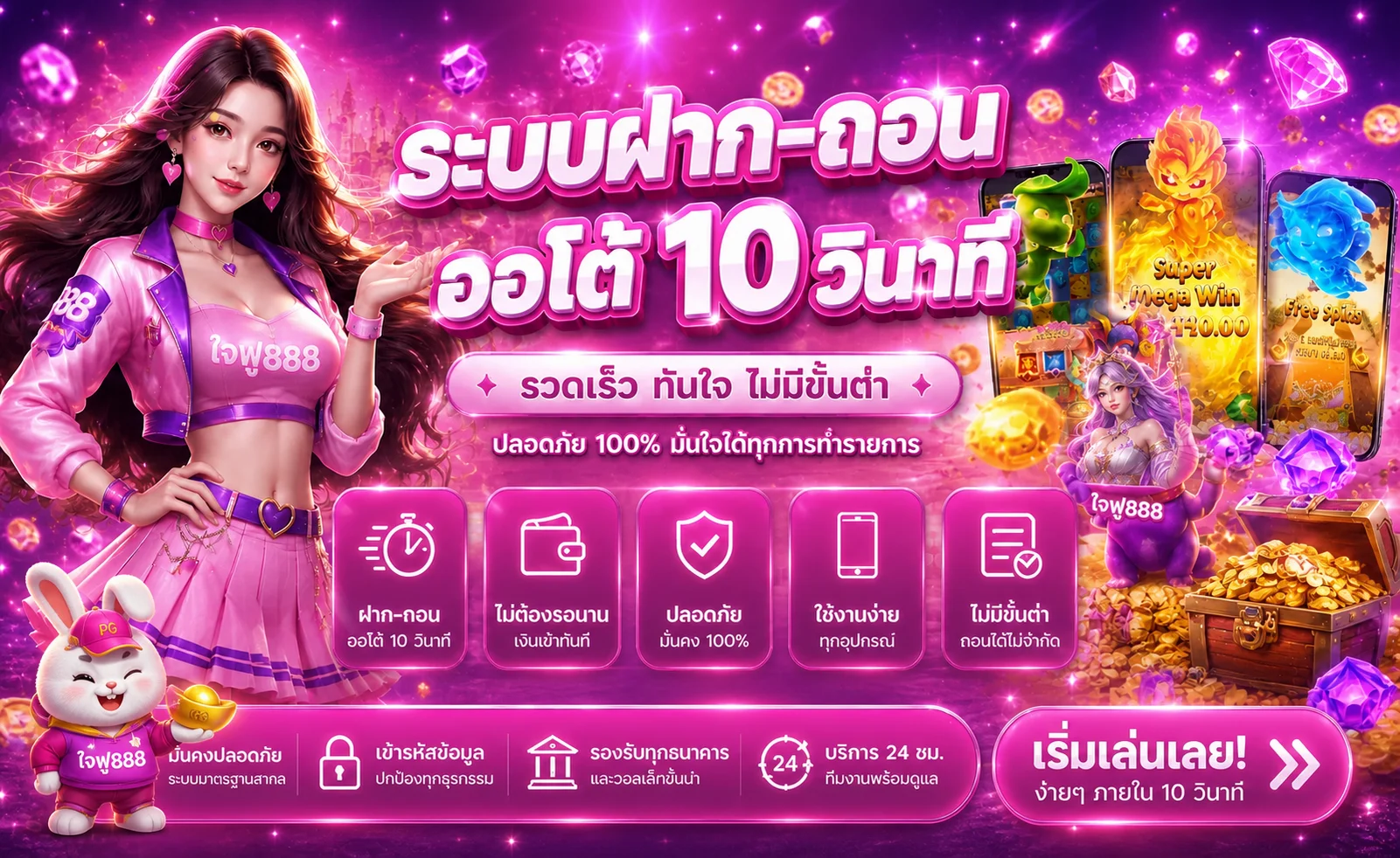 ใจฟู888 เว็บตรง ทางเข้า สล็อตวอเลท ฝากถอนออโต้
